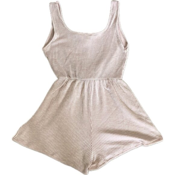 Caution to the Wind Anthropologie Striped Tank Shorts  Dress Pink White Sz M - Picture 7 of 9